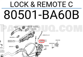Nissan 80501BA60B LOCK & REMOTE C