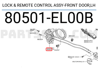 Nissan 80501EL00B LOCK & REMOTE CONTROL ASSY-FRONT DOOR,LH