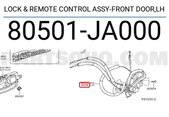 Nissan 80501JA000 LOCK & REMOTE CONTROL ASSY-FRONT DOOR,LH