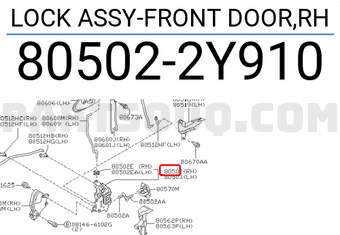 Nissan 805022Y910 LOCK ASSY-FRONT DOOR,RH