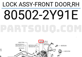 Nissan 805022Y91E LOCK ASSY-FRONT DOOR,RH
