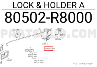Nissan 80502R8000 LOCK & HOLDER A