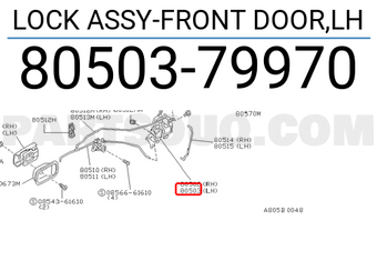 Nissan 8050379970 LOCK ASSY-FRONT DOOR,LH