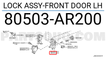 Nissan 80503AR200 LOCK ASSY-FRONT DOOR LH