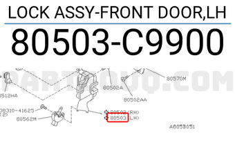 Nissan 80503C9900 LOCK ASSY-FRONT DOOR,LH