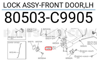 Nissan 80503C9905 LOCK ASSY-FRONT DOOR,LH