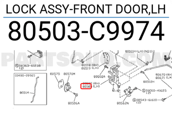 Nissan 80503C9974 LOCK ASSY-FRONT DOOR,LH
