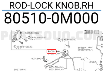 Nissan 805100M000 ROD-LOCK KNOB,RH