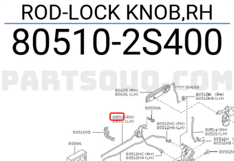 Nissan 805102S400 ROD-LOCK KNOB,RH