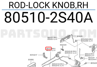 Nissan 805102S40A ROD-LOCK KNOB,RH