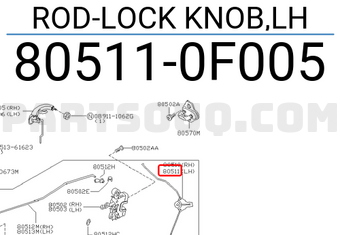Nissan 805110F005 ROD-LOCK KNOB,LH