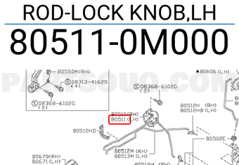 Nissan 805110M000 ROD-LOCK KNOB,LH