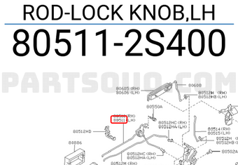 Nissan 805112S400 ROD-LOCK KNOB,LH