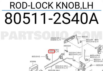 Nissan 805112S40A ROD-LOCK KNOB,LH