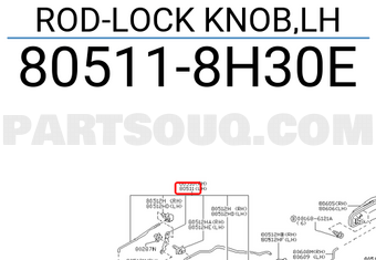 Nissan 805118H30E ROD-LOCK KNOB,LH