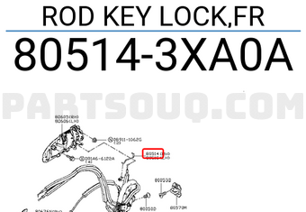 Nissan 805143XA0A ROD KEY LOCK,FR