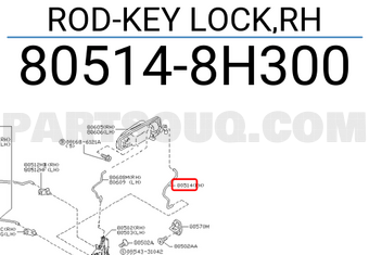 Nissan 805148H300 ROD-KEY LOCK,RH