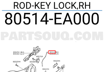 Nissan 80514EA000 ROD-KEY LOCK,RH
