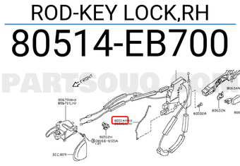 Nissan 80514EB700 ROD-KEY LOCK,RH