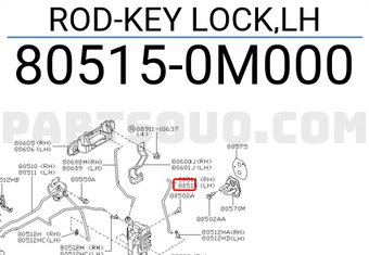 Nissan 805150M000 ROD-KEY LOCK,LH