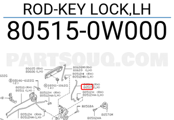 Nissan 805150W000 ROD-KEY LOCK,LH