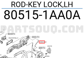 Nissan 805151AA0A ROD-KEY LOCK,LH