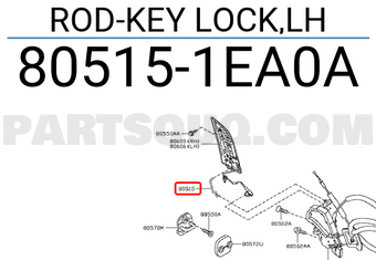 Nissan 805151EA0A ROD-KEY LOCK,LH