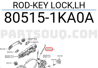 Nissan 805151KA0A ROD-KEY LOCK,LH