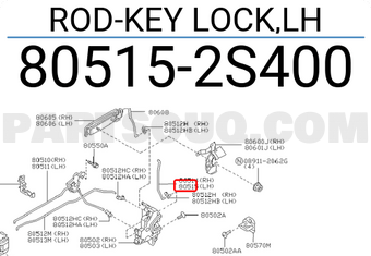 Nissan 805152S400 ROD-KEY LOCK,LH