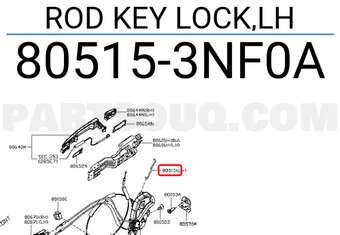 Nissan 805153NF0A ROD KEY LOCK,LH