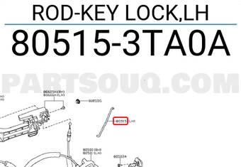 Nissan 805153TA0A ROD-KEY LOCK,LH