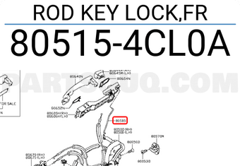Nissan 805154CL0A ROD KEY LOCK,FR