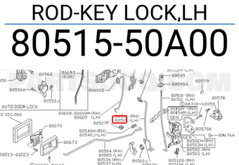 Nissan 8051550A00 ROD-KEY LOCK,LH