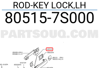 Nissan 805157S000 ROD-KEY LOCK,LH