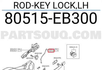 Nissan 80515EB300 ROD-KEY LOCK,LH