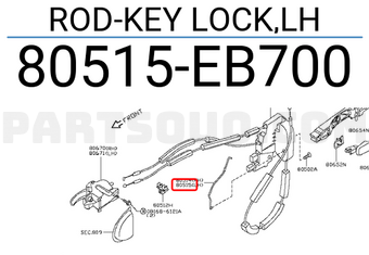 Nissan 80515EB700 ROD-KEY LOCK,LH