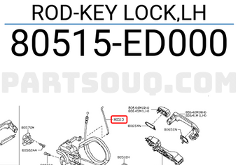 Nissan 80515ED000 ROD-KEY LOCK,LH