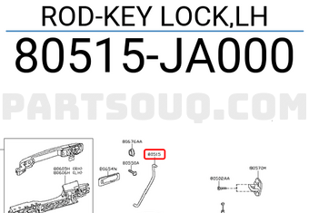 Nissan 80515JA000 ROD-KEY LOCK,LH