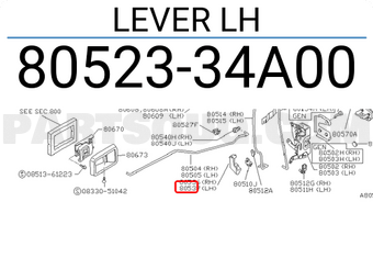 Nissan 8052334A00 LEVER LH
