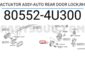 Nissan 805524U300 ACTUATOR ASSY-AUTO REAR DOOR LOCK,RH