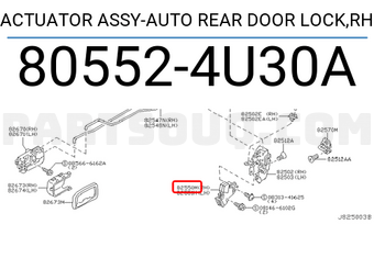 Nissan 805524U30A ACTUATOR ASSY-AUTO REAR DOOR LOCK,RH