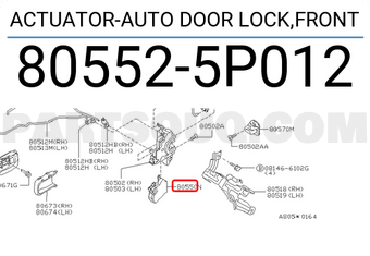 Nissan 805525P012 ACTUATOR-AUTO DOOR LOCK,FRONT
