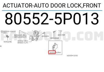 Nissan 805525P013 ACTUATOR-AUTO DOOR LOCK,FRONT