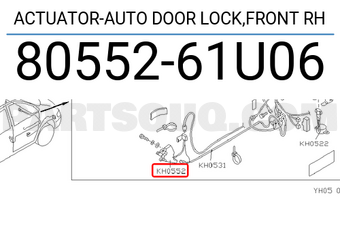 Nissan 8055261U06 ACTUATOR-AUTO DOOR LOCK,FRONT RH