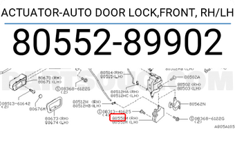ACTUATOR-AUTO DOOR LOCK,FRONT, RH/LH 805528990A | Nissan Parts 