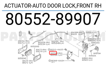 Nissan 8055289907 ACTUATOR-AUTO DOOR LOCK,FRONT RH