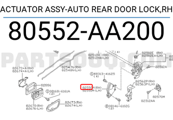 Nissan 80552AA200 ACTUATOR ASSY-AUTO REAR DOOR LOCK,RH