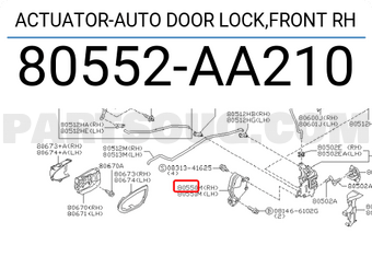 Nissan 80552AA210 ACTUATOR-AUTO DOOR LOCK,FRONT RH