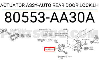 Nissan 80553AA30A ACTUATOR ASSY-AUTO REAR DOOR LOCK,LH