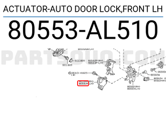 Nissan 80553AL510 ACTUATOR-AUTO DOOR LOCK,FRONT LH
